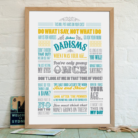 'Dadisms' Personalised Print